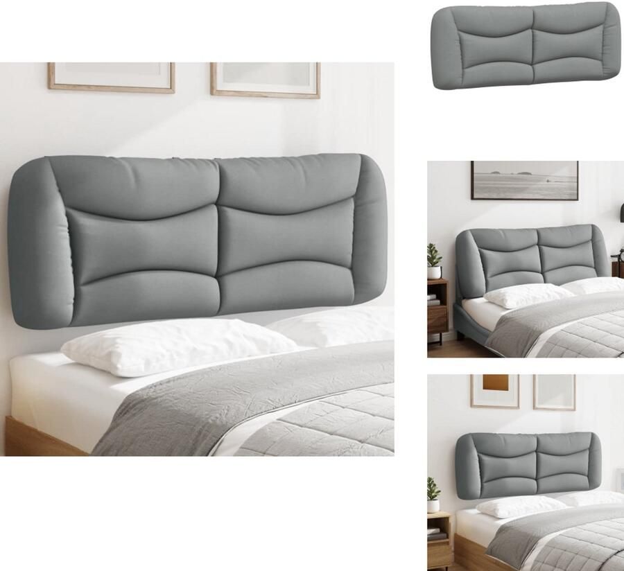 VidaXL Hoofdbordkussen Hoofdbordkussens Hoofdbord Kussen Hoofdeinde Kussen Hoofdbordkussen 120 cm stof lichtgrijs