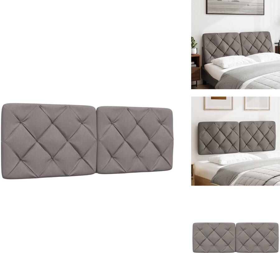 VidaXL Hoofdbordkussen Hoofdbordkussens Hoofdbord Kussen Hoofdeinde Kussen Hoofdbordkussen 120 cm stof taupe