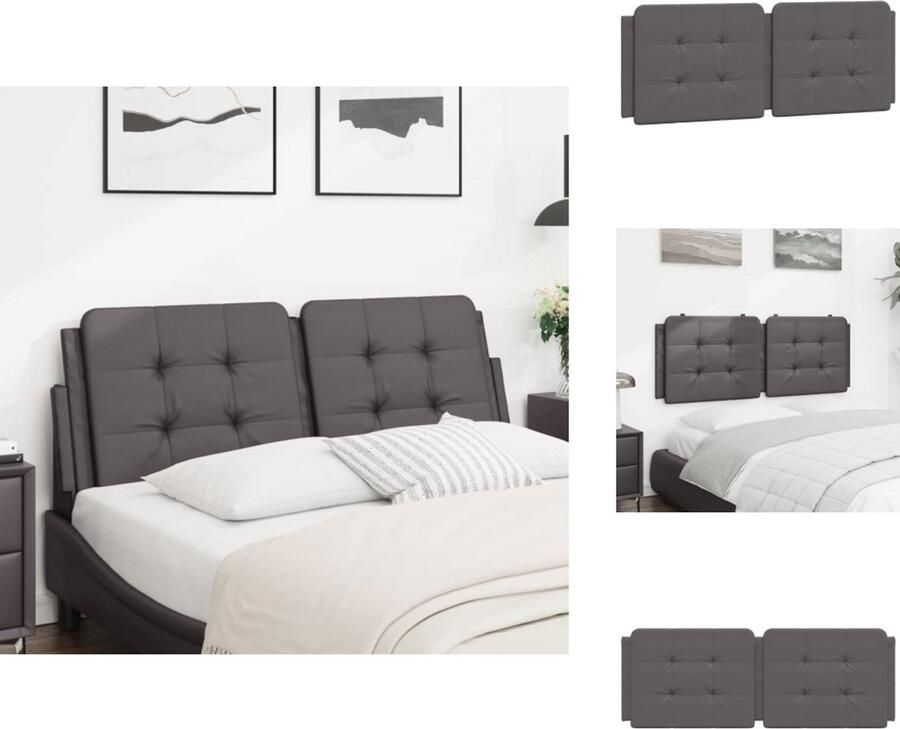 VidaXL Hoofdbordkussen Hoofdbordkussens Hoofdbord Kussen Hoofdeinde Kussen Hoofdbordkussen 120 cm kunstleer grijs