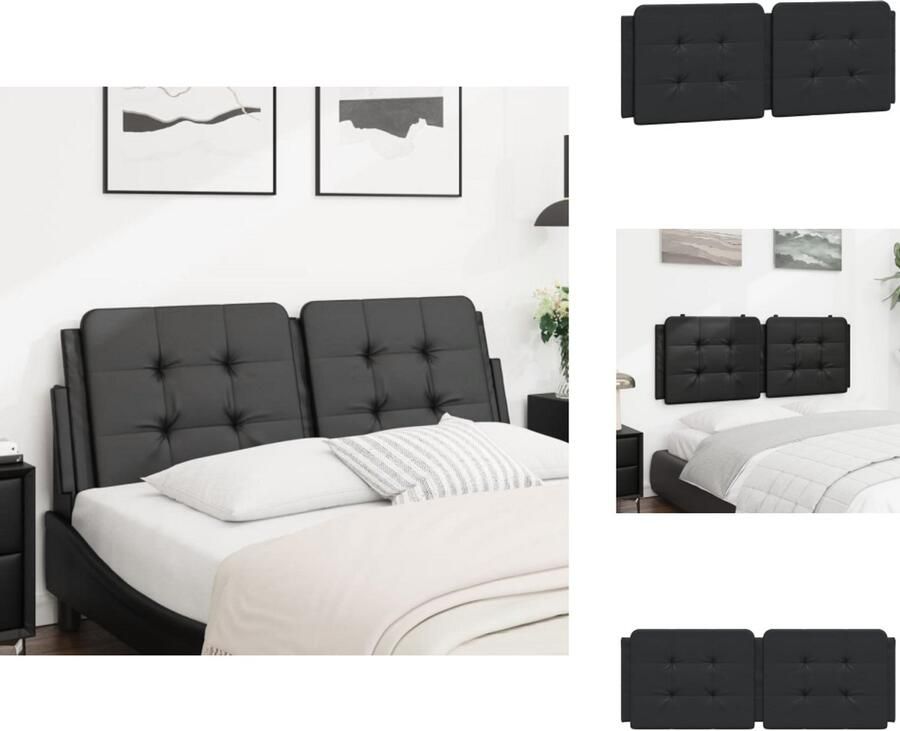 VidaXL Hoofdbordkussen Hoofdbordkussens Hoofdbord Kussen Hoofdeinde Kussen Hoofdbordkussen 120 cm kunstleer zwart
