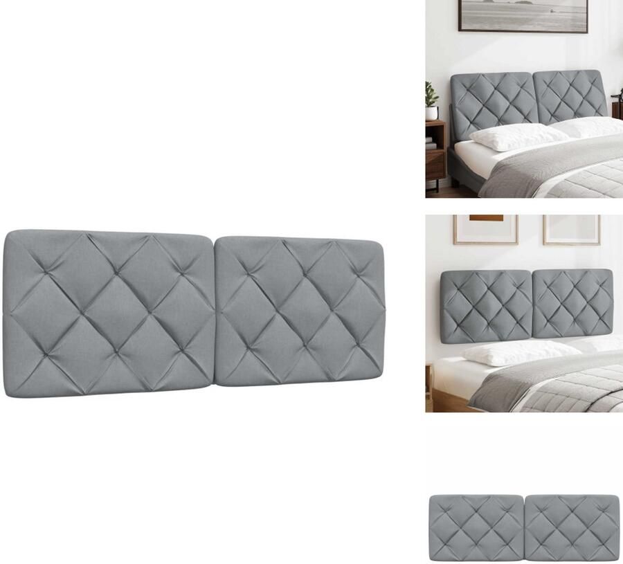 VidaXL Hoofdbordkussen Hoofdbordkussens Hoofdbord Kussen Hoofdeinde Kussen Hoofdbordkussen 120 cm stof lichtgrijs