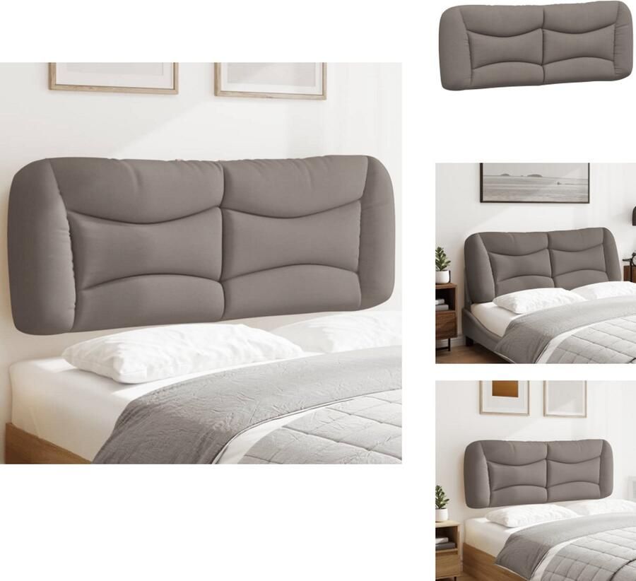 VidaXL Hoofdbordkussen Hoofdbordkussens Hoofdbord Kussen Hoofdeinde Kussen Hoofdbordkussen 120 cm stof taupe
