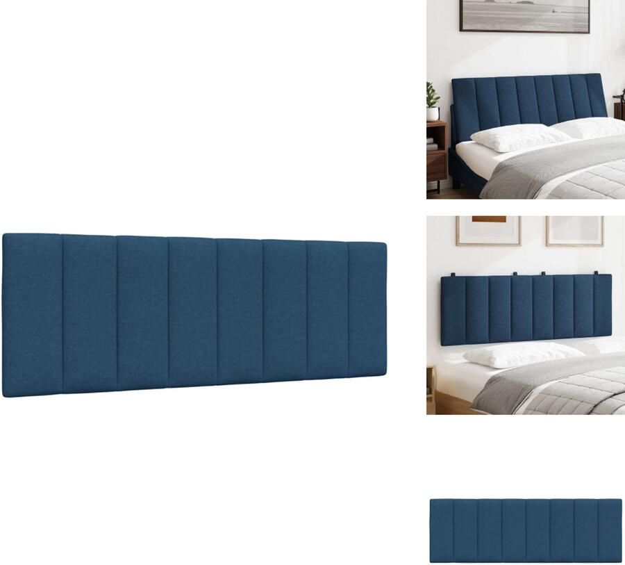 VidaXL Hoofdbordkussen Hoofdbordkussens Hoofdbord Kussen Hoofdeinde Kussen Hoofdbordkussen 120 cm stof blauw