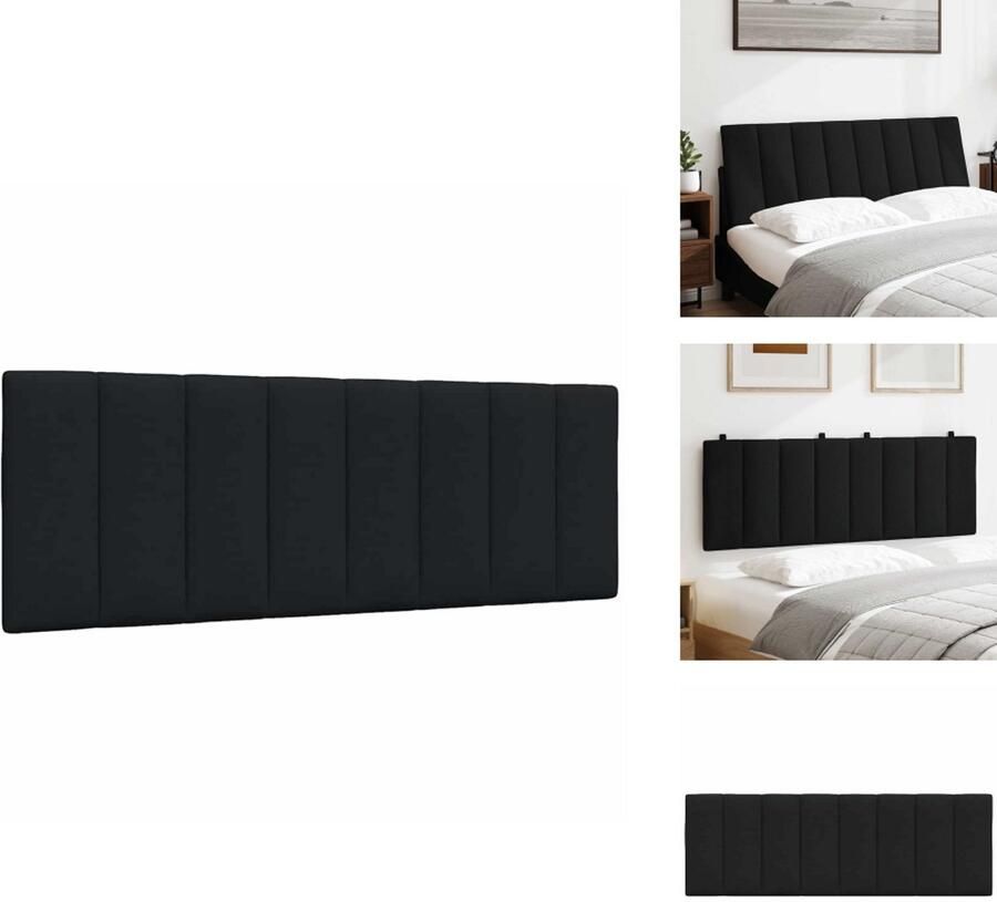 VidaXL Hoofdbordkussen Hoofdbordkussens Hoofdbord Kussen Hoofdeinde Kussen Hoofdbordkussen 120 cm stof zwart
