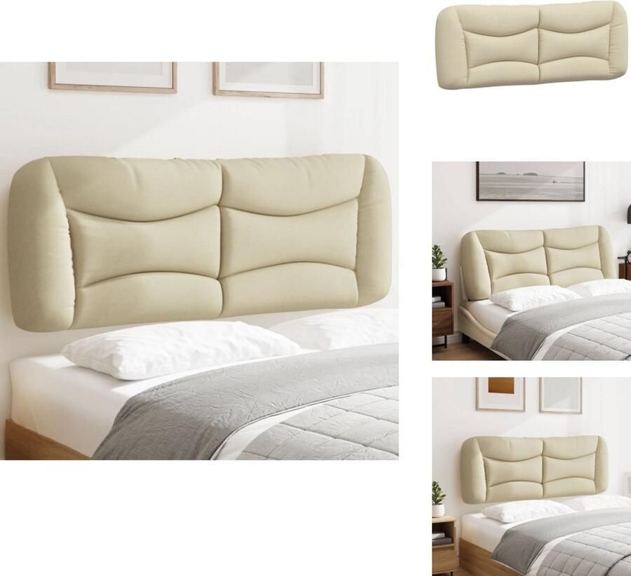 VidaXL Hoofdbordkussen Hoofdbordkussens Hoofdbord Kussen Hoofdeinde Kussen Hoofdbordkussen 120 cm stof crèmekleurig - Foto 2