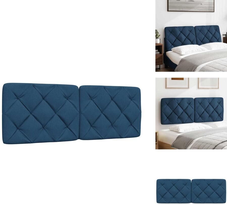 VidaXL Hoofdbordkussen Hoofdbordkussens Hoofdbord Kussen Hoofdeinde Kussen Hoofdbordkussen 120 cm stof blauw