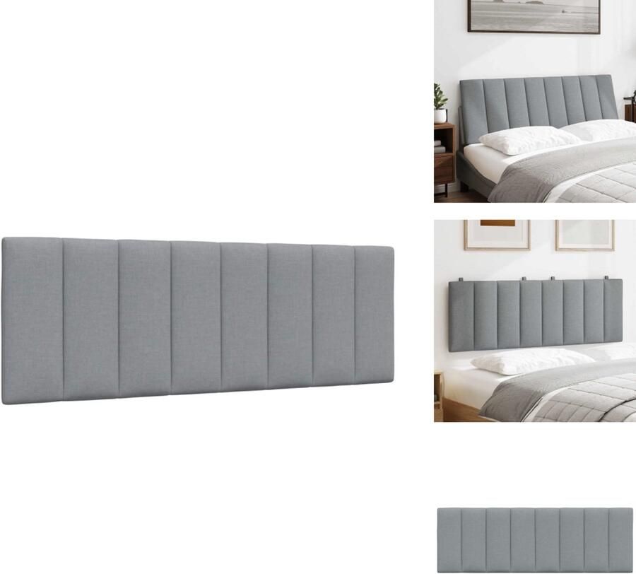 VidaXL Hoofdbordkussen Hoofdbordkussens Hoofdbord Kussen Hoofdeinde Kussen Hoofdbordkussen 120 cm stof lichtgrijs