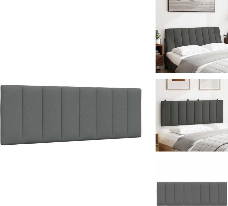VidaXL Hoofdbordkussen Hoofdbordkussens Hoofdbord Kussen Hoofdeinde Kussen Hoofdbordkussen 120 cm stof grijs