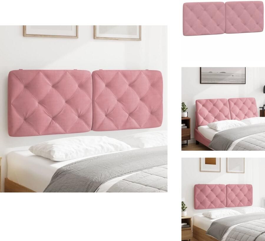 VidaXL Hoofdbordkussen Hoofdbordkussens Hoofdbord Kussen Hoofdeinde Kussen Hoofdbordkussen 120 cm fluweel roze