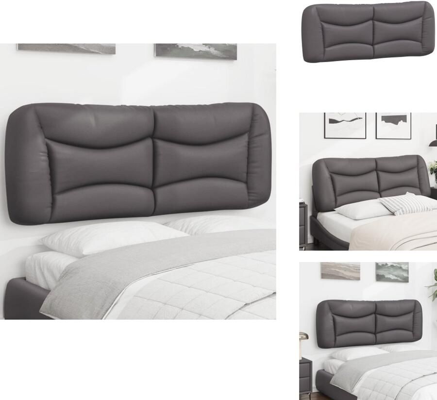 VidaXL Hoofdbordkussen Hoofdbordkussens Hoofdbord Kussen Hoofdeinde Kussen Hoofdbordkussen 120 cm kunstleer grijs