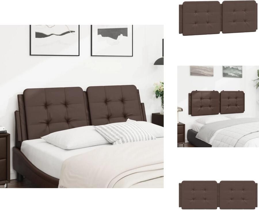 VidaXL Hoofdbordkussen Hoofdbordkussens Hoofdbord Kussen Hoofdeinde Kussen Hoofdbordkussen 120 cm kunstleer bruin