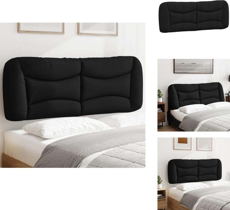 VidaXL Hoofdbordkussen Hoofdbordkussens Hoofdbord Kussen Hoofdeinde Kussen Hoofdbordkussen 140 cm stof zwart