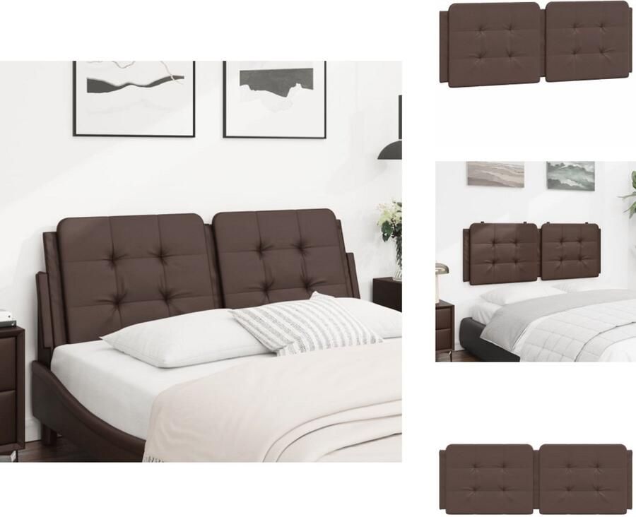 VidaXL Hoofdbordkussen Hoofdbordkussens Hoofdbord Kussen Hoofdeinde Kussen Hoofdbordkussen 140 cm kunstleer bruin