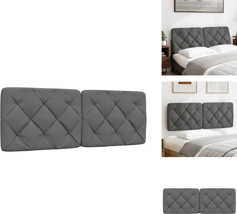 VidaXL Hoofdbordkussen Hoofdbordkussens Hoofdbord Kussen Hoofdeinde Kussen Hoofdbordkussen 140 cm stof donkergrijs