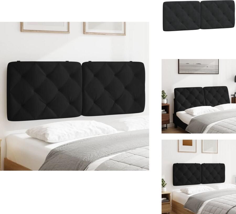 VidaXL Hoofdbordkussen Hoofdbordkussens Hoofdbord Kussen Hoofdeinde Kussen Hoofdbordkussen 140 cm fluweel zwart