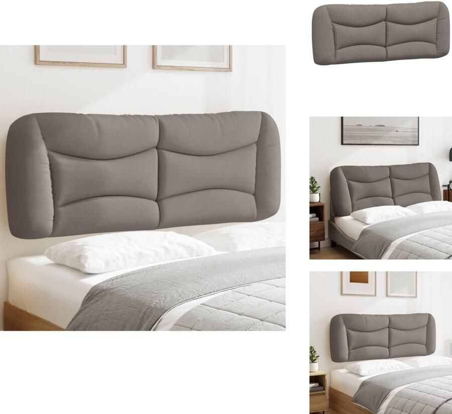 VidaXL Hoofdbordkussen Hoofdbordkussens Hoofdbord Kussen Hoofdeinde Kussen Hoofdbordkussen 140 cm stof taupe - Foto 2