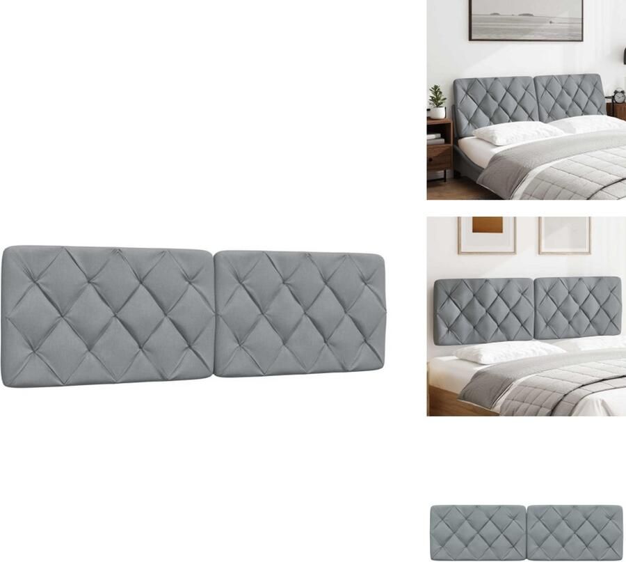 VidaXL Hoofdbordkussen Hoofdbordkussens Hoofdbord Kussen Hoofdeinde Kussen Hoofdbordkussen 160 cm stof lichtgrijs