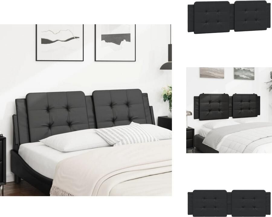 VidaXL Hoofdbordkussen Hoofdbordkussens Hoofdbord Kussen Hoofdeinde Kussen Hoofdbordkussen 160 cm kunstleer zwart