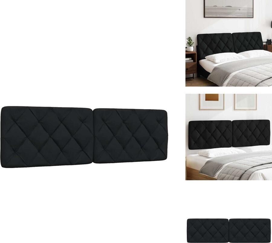 VidaXL Hoofdbordkussen Hoofdbordkussens Hoofdbord Kussen Hoofdeinde Kussen Hoofdbordkussen 160 cm stof zwart