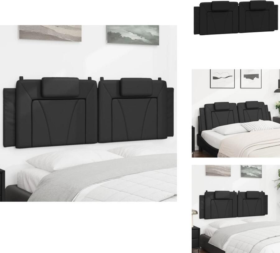 VidaXL Hoofdbordkussen Hoofdbordkussens Hoofdbord Kussen Hoofdeinde Kussen Hoofdbordkussen 160 cm kunstleer zwart - Foto 2