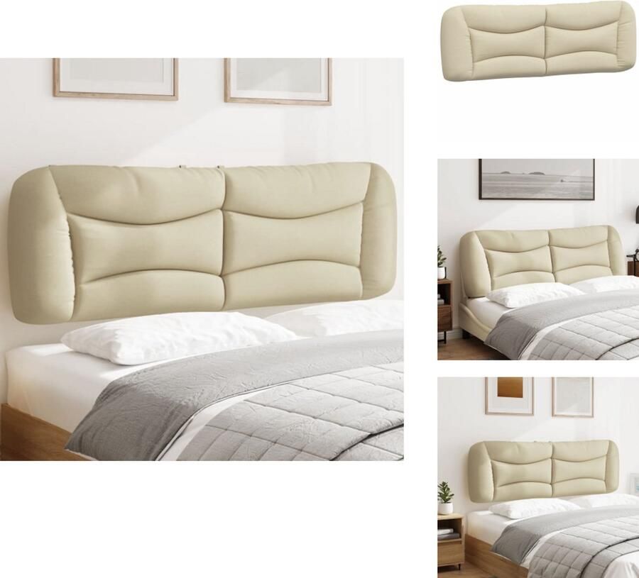 VidaXL Hoofdbordkussen Hoofdbordkussens Hoofdbord Kussen Hoofdeinde Kussen Hoofdbordkussen 160 cm stof crèmekleurig