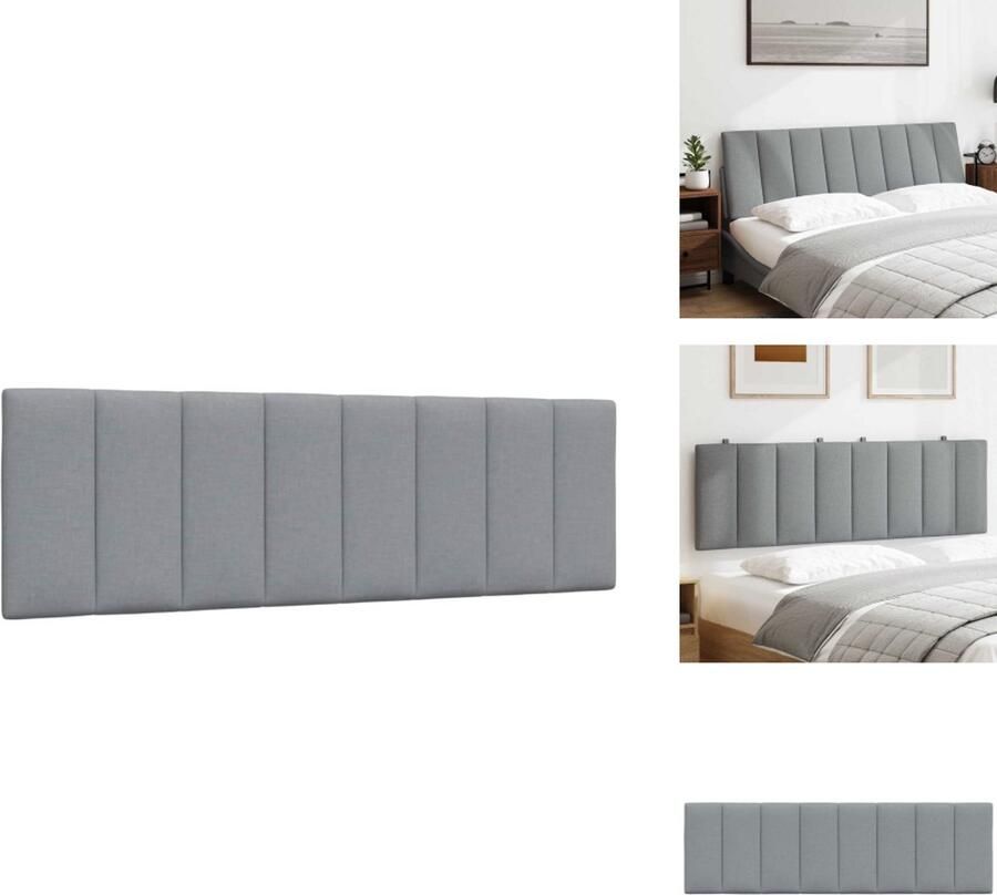 VidaXL Hoofdbordkussen Hoofdbordkussens Hoofdbord Kussen Hoofdeinde Kussen Hoofdbordkussen 160 cm stof lichtgrijs
