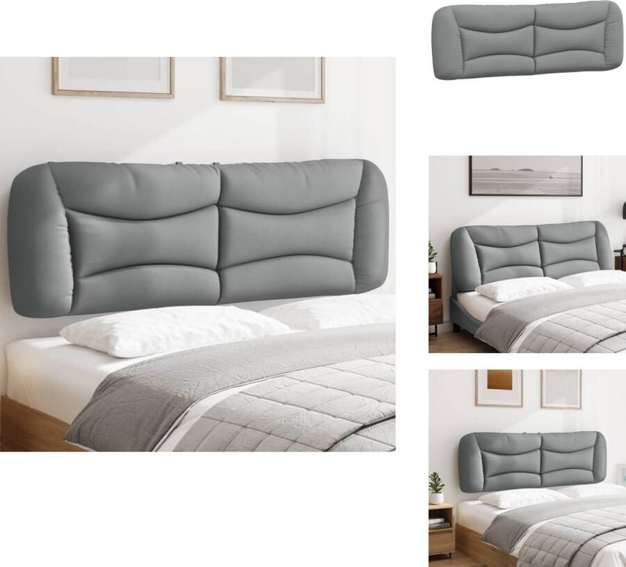 VidaXL Hoofdbordkussen Hoofdbordkussens Hoofdbord Kussen Hoofdeinde Kussen Hoofdbordkussen 160 cm stof lichtgrijs - Foto 2