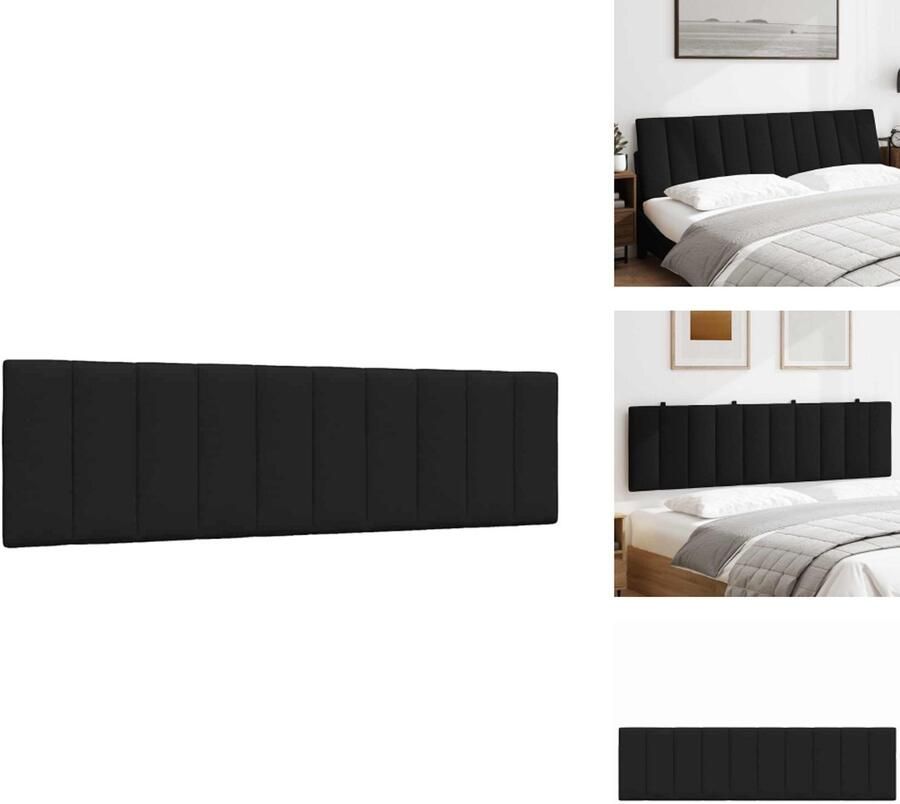 VidaXL Hoofdbordkussen Hoofdbordkussens Hoofdbord Kussen Hoofdeinde Kussen Hoofdbordkussen 180 cm stof zwart