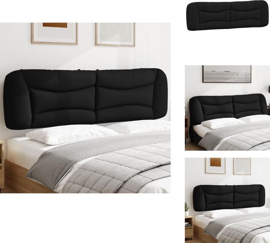 VidaXL Hoofdbordkussen Hoofdbordkussens Hoofdbord Kussen Hoofdeinde Kussen Hoofdbordkussen 180 cm stof zwart