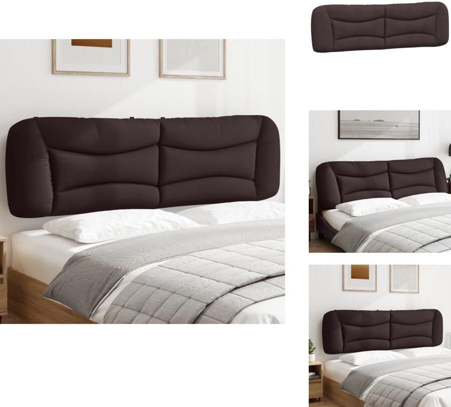 VidaXL Hoofdbordkussen Hoofdbordkussens Hoofdbord Kussen Hoofdeinde Kussen Hoofdbordkussen 180 cm stof donkerbruin