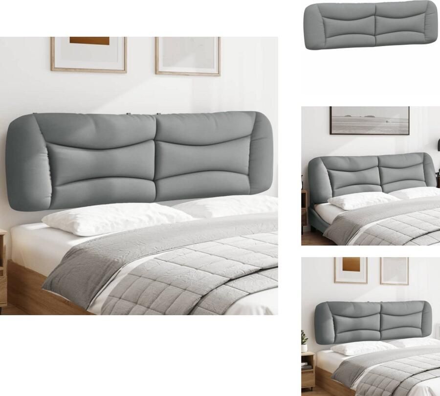 VidaXL Hoofdbordkussen Hoofdbordkussens Hoofdbord Kussen Hoofdeinde Kussen Hoofdbordkussen 180 cm stof lichtgrijs