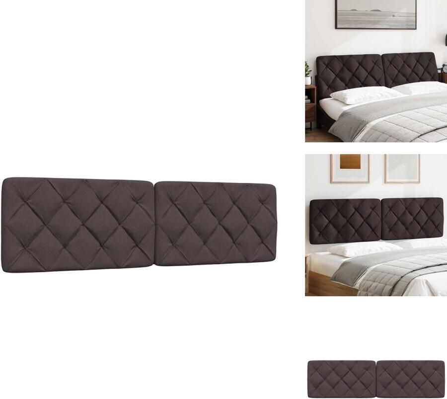 VidaXL Hoofdbordkussen Hoofdbordkussens Hoofdbord Kussen Hoofdeinde Kussen Hoofdbordkussen 180 cm stof donkerbruin