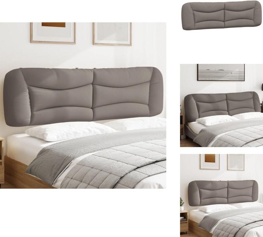 VidaXL Hoofdbordkussen Hoofdbordkussens Hoofdbord Kussen Hoofdeinde Kussen Hoofdbordkussen 180 cm stof taupe