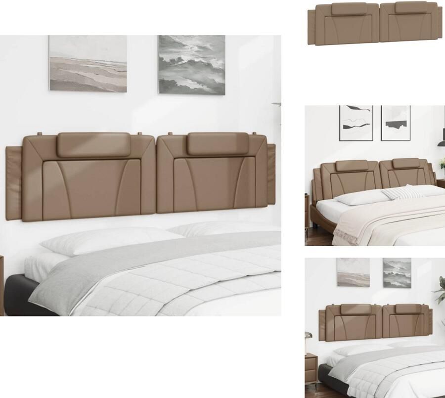 VidaXL Hoofdbordkussen Hoofdbordkussens Hoofdbord Kussen Hoofdeinde Kussen Hoofdbordkussen 200 cm kunstleer cappuccinokleurig