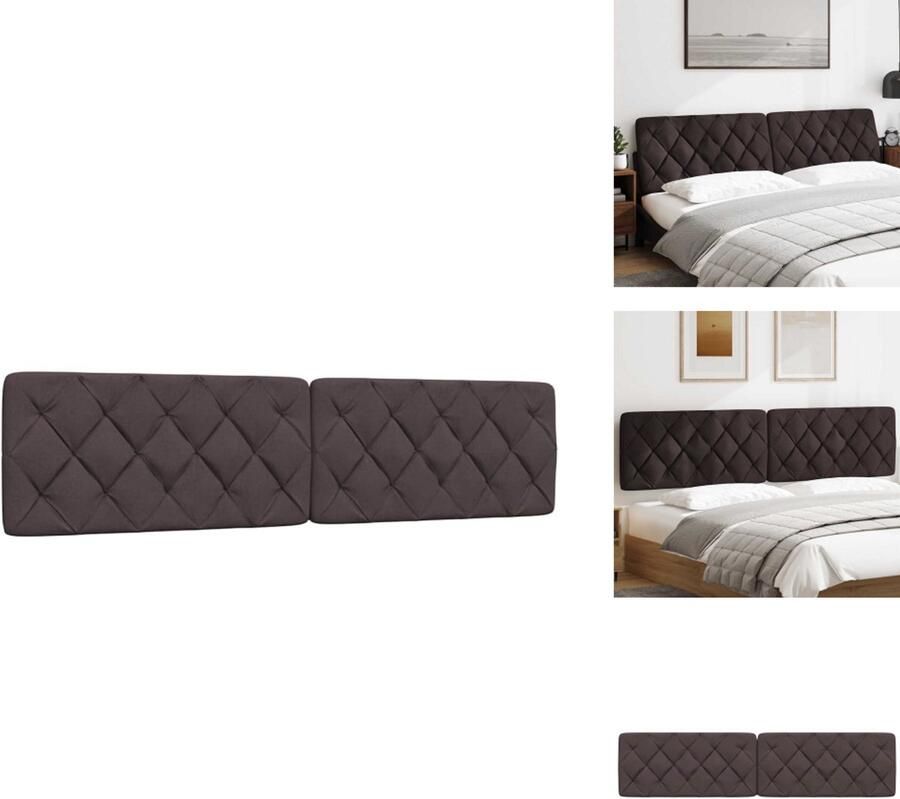 VidaXL Hoofdbordkussen Hoofdbordkussens Hoofdbord Kussen Hoofdeinde Kussen Hoofdbordkussen 200 cm stof donkerbruin