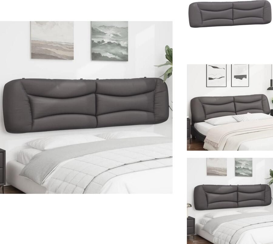 VidaXL Hoofdbordkussen Hoofdbordkussens Hoofdbord Kussen Hoofdeinde Kussen Hoofdbordkussen 200 cm kunstleer grijs