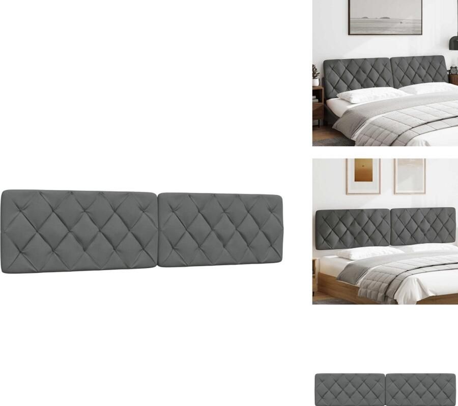 VidaXL Hoofdbordkussen Hoofdbordkussens Hoofdbord Kussen Hoofdeinde Kussen Hoofdbordkussen 200 cm stof donkergrijs