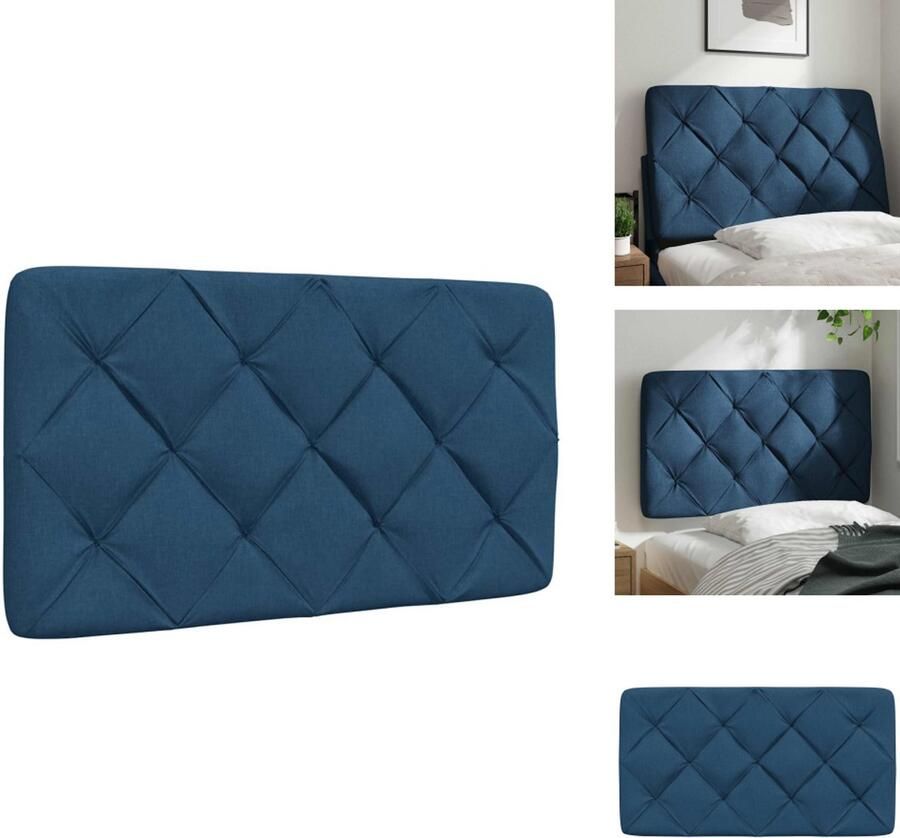 VidaXL Hoofdbordkussen Hoofdbordkussens Hoofdbord Kussen Hoofdeinde Kussen Hoofdbordkussen 80 cm stof blauw