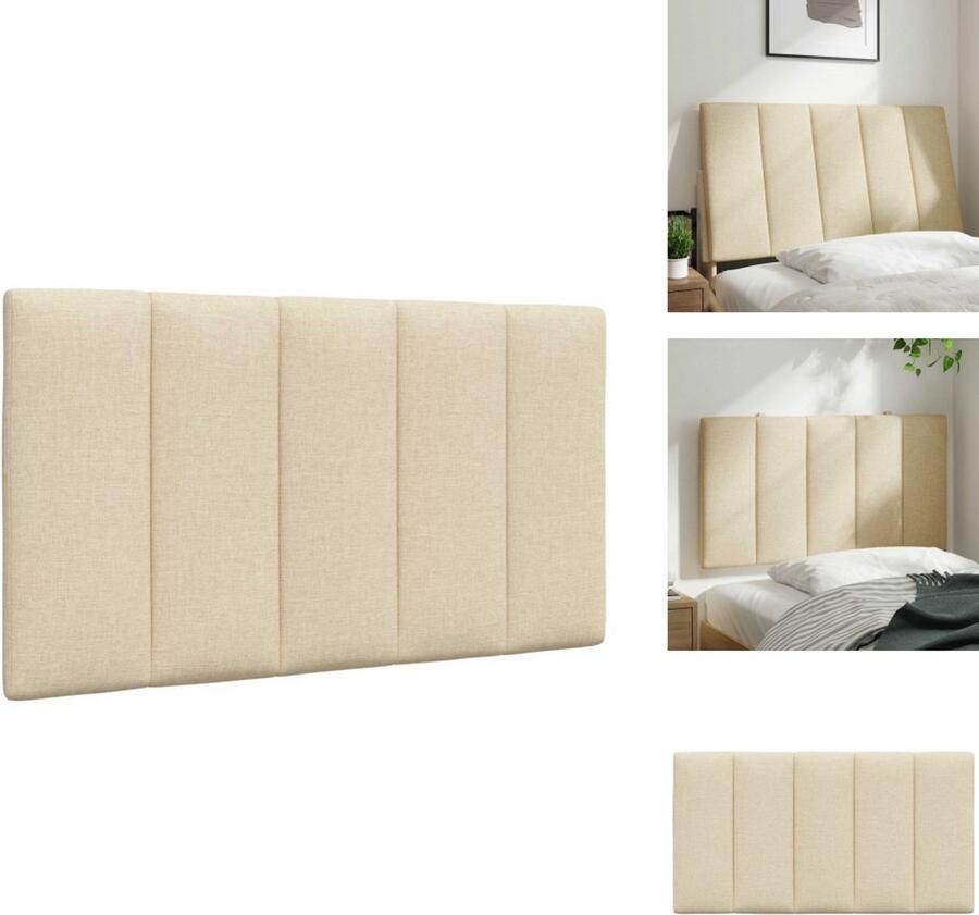 VidaXL Hoofdbordkussen Hoofdbordkussens Hoofdbord Kussen Hoofdeinde Kussen Hoofdbordkussen 80 cm stof crèmekleurig