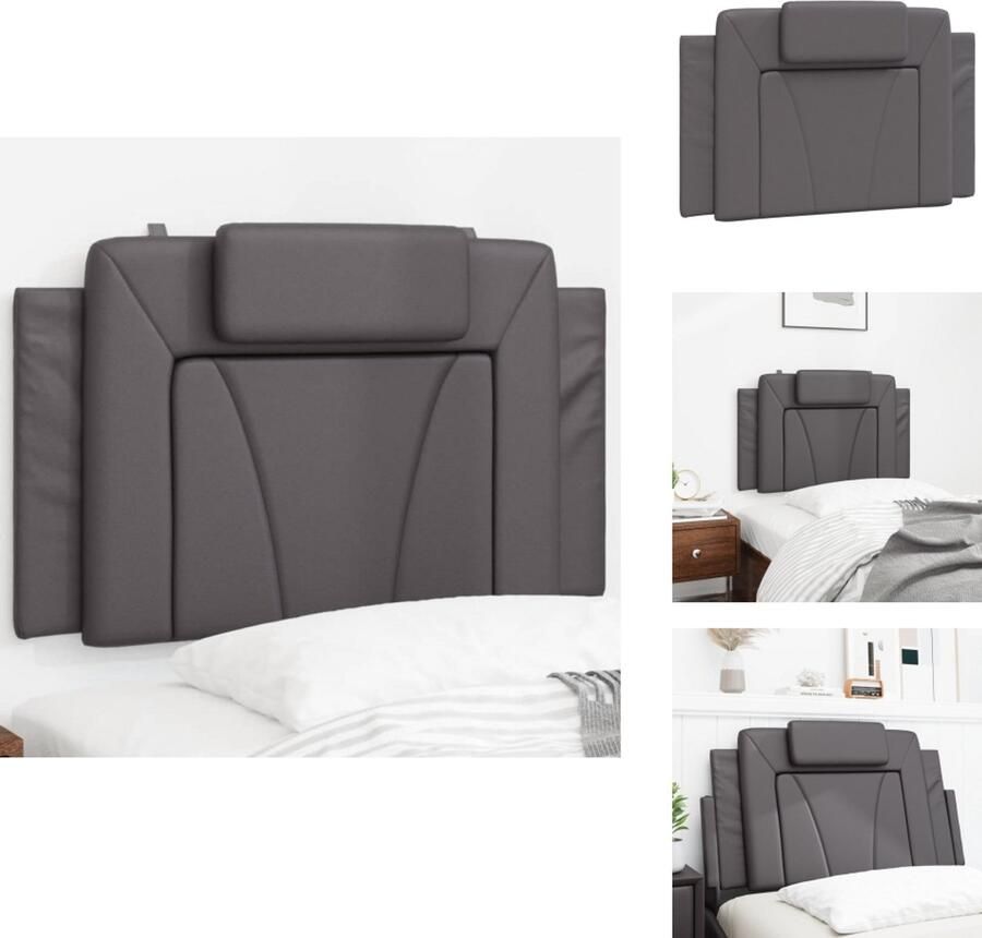 VidaXL Hoofdbordkussen Hoofdbordkussens Hoofdbord Kussen Hoofdeinde Kussen Hoofdbordkussen 80 cm kunstleer grijs