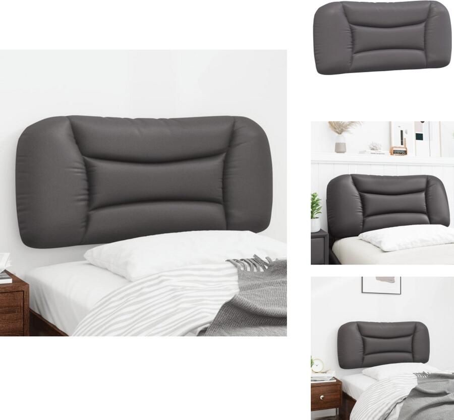 VidaXL Hoofdbordkussen Hoofdbordkussens Hoofdbord Kussen Hoofdeinde Kussen Hoofdbordkussen 80 cm kunstleer grijs