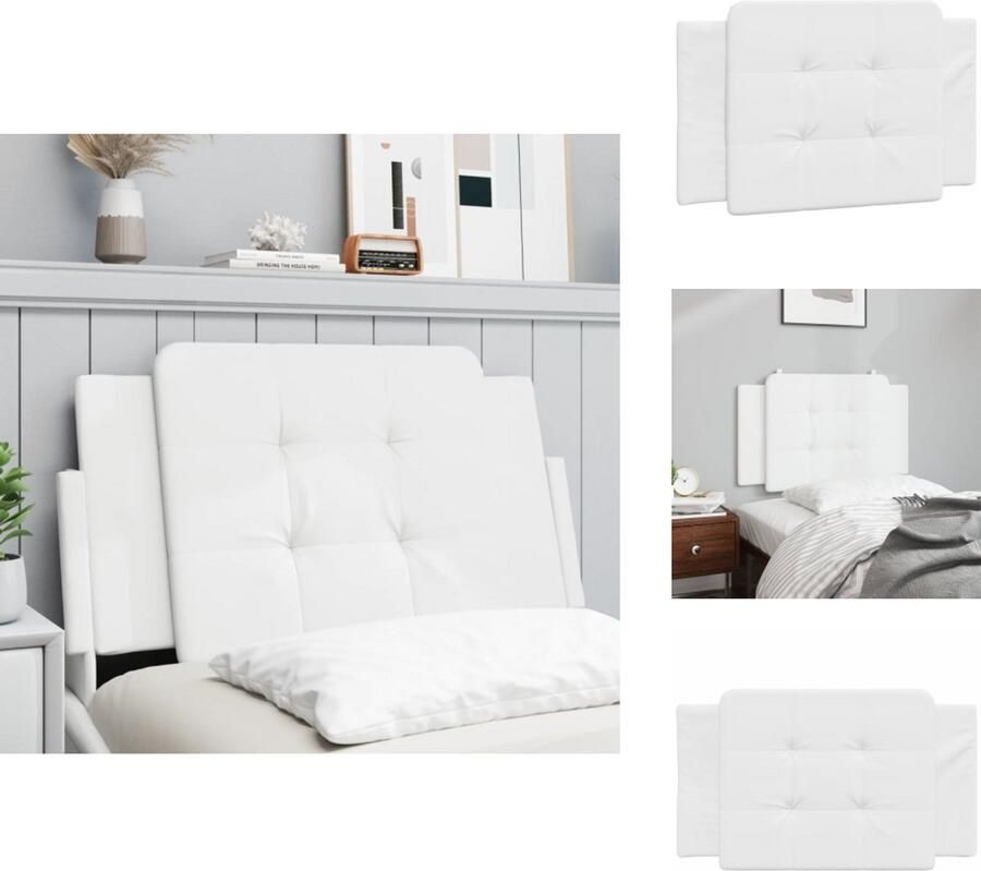 VidaXL Hoofdbordkussen Hoofdbordkussens Hoofdbord Kussen Hoofdeinde Kussen Hoofdbordkussen 80 cm kunstleer wit