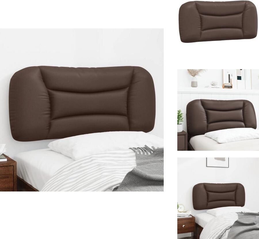 VidaXL Hoofdbordkussen Hoofdbordkussens Hoofdbord Kussen Hoofdeinde Kussen Hoofdbordkussen 80 cm kunstleer bruin - Foto 2