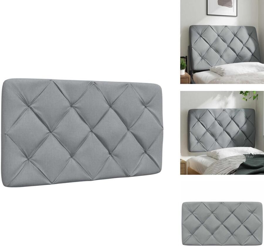 VidaXL Hoofdbordkussen Hoofdbordkussens Hoofdbord Kussen Hoofdeinde Kussen Hoofdbordkussen 80 cm stof lichtgrijs