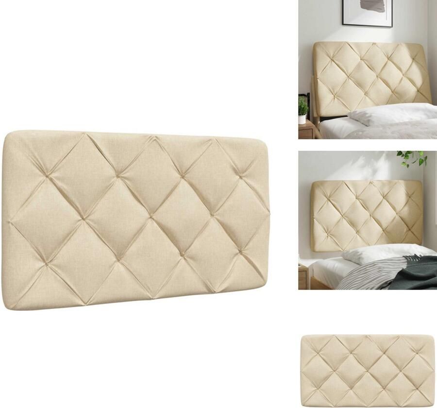 VidaXL Hoofdbordkussen Hoofdbordkussens Hoofdbord Kussen Hoofdeinde Kussen Hoofdbordkussen 80 cm stof crèmekleurig