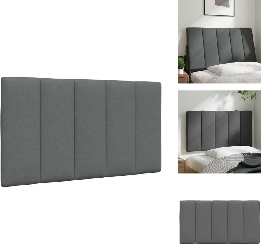 VidaXL Hoofdbordkussen Hoofdbordkussens Hoofdbord Kussen Hoofdeinde Kussen Hoofdbordkussen 80 cm stof donkergrijs