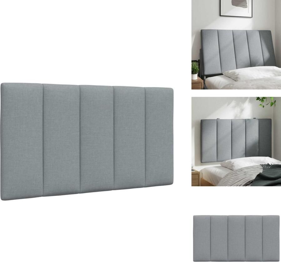 VidaXL Hoofdbordkussen Hoofdbordkussens Hoofdbord Kussen Hoofdeinde Kussen Hoofdbordkussen 80 cm stof lichtgrijs