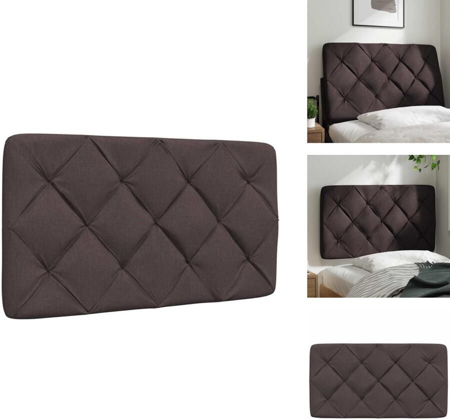 VidaXL Hoofdbordkussen Hoofdbordkussens Hoofdbord Kussen Hoofdeinde Kussen Hoofdbordkussen 80 cm stof donkerbruin