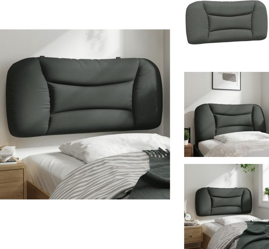 VidaXL Hoofdbordkussen Hoofdbordkussens Hoofdbord Kussen Hoofdeinde Kussen Hoofdbordkussen 80 cm stof donkergrijs