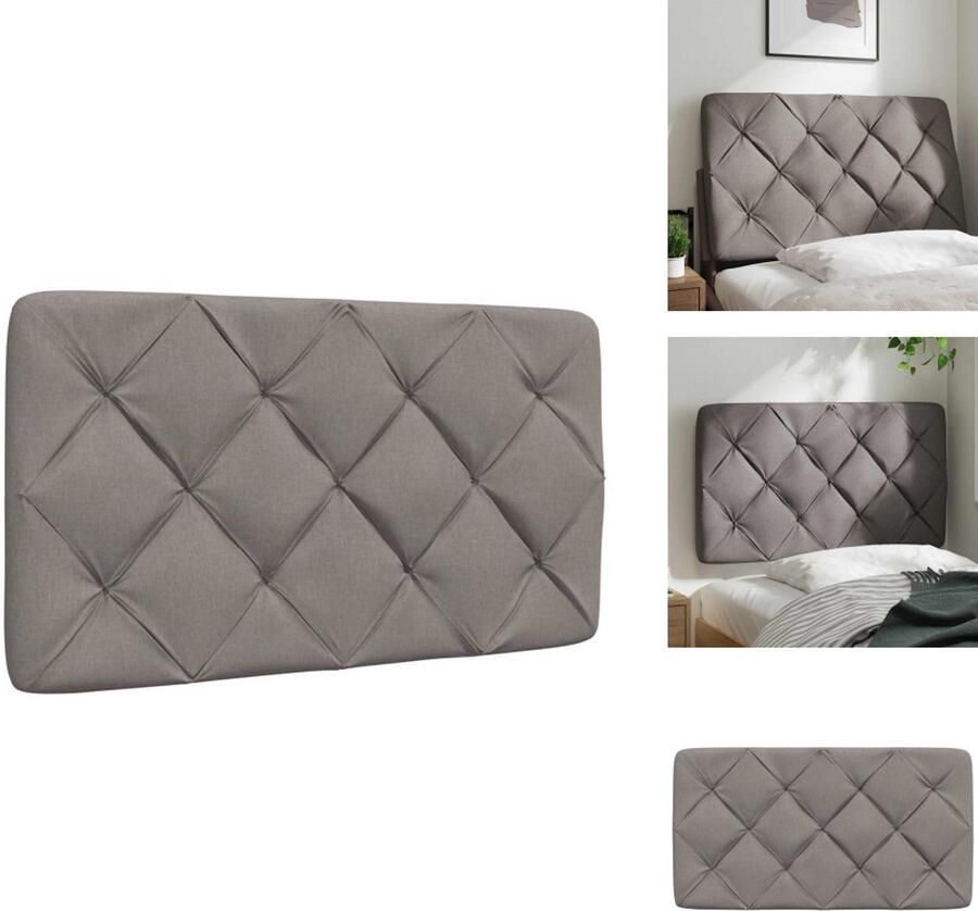 VidaXL Hoofdbordkussen Hoofdbordkussens Hoofdbord Kussen Hoofdeinde Kussen Hoofdbordkussen 80 cm stof taupe